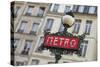 Paris Metro Signpost-Cora Niele-Stretched Canvas