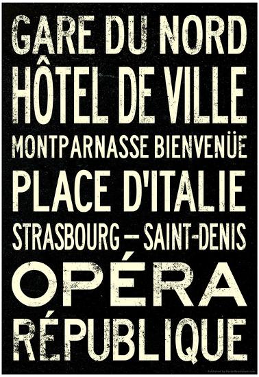 Paris Metro Stations Vintage RetroMetro Travel Poster' Prints ...