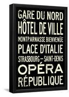 Paris Metro Stations Vintage RetroMetro Travel Poster-null-Framed Poster