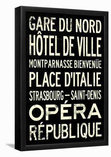 Paris Metro Stations Vintage RetroMetro Travel Poster-null-Framed Poster