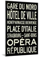 Paris Metro Stations Vintage RetroMetro Travel Poster-null-Mounted Poster