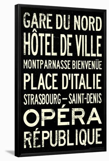 Paris Metro Stations Vintage RetroMetro Travel Poster-null-Framed Poster