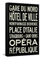 Paris Metro Stations Vintage RetroMetro Travel Poster-null-Framed Stretched Canvas