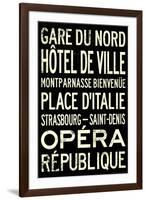 Paris Metro Stations Vintage RetroMetro Travel-null-Framed Art Print