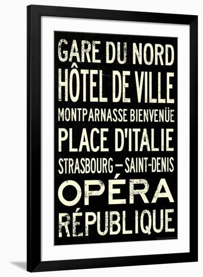 Paris Metro Stations Vintage RetroMetro Travel-null-Framed Art Print