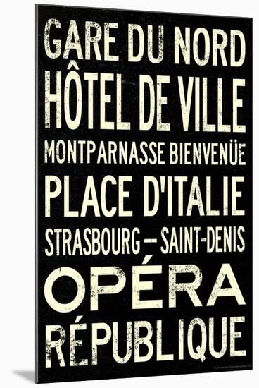 Paris Metro Stations Vintage RetroMetro Travel-null-Mounted Art Print