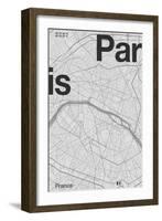 Paris Minimal Map-Florent Bodart-Framed Giclee Print