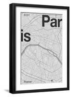 Paris Minimal Map-Florent Bodart-Framed Giclee Print