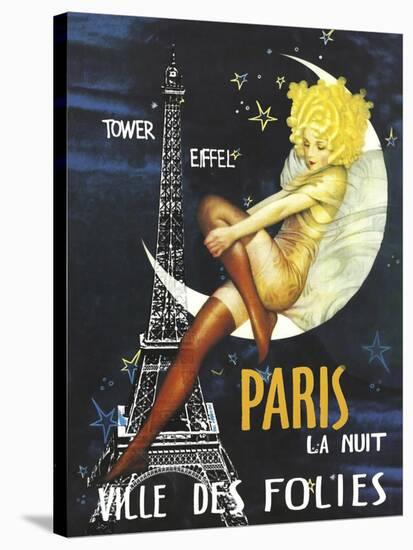 Paris Moon-null-Stretched Canvas