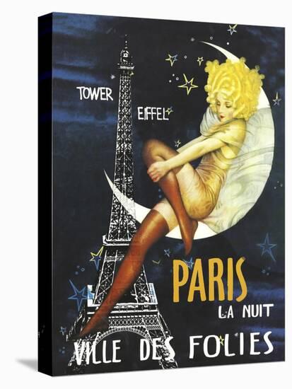Paris Moon-null-Stretched Canvas