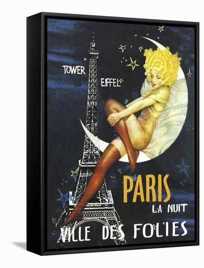 Paris Moon-null-Framed Stretched Canvas