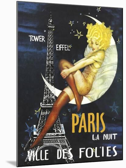 Paris Moon-null-Mounted Giclee Print
