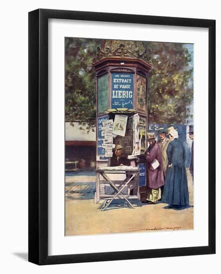 Paris, News Kiosk C20-Mortimer Menpes-Framed Art Print