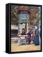 Paris, News Kiosk C20-Mortimer Menpes-Framed Stretched Canvas