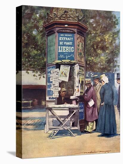Paris, News Kiosk C20-Mortimer Menpes-Stretched Canvas