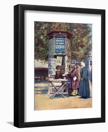 Paris, News Kiosk C20-Mortimer Menpes-Framed Art Print