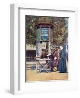 Paris, News Kiosk C20-Mortimer Menpes-Framed Art Print