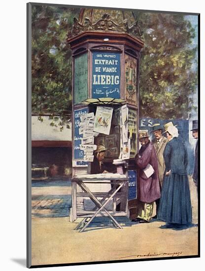 Paris, News Kiosk C20-Mortimer Menpes-Mounted Art Print