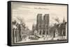 Paris, Notre Dame C17-Merian Merian-Framed Stretched Canvas