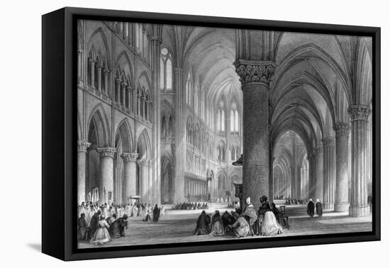 Paris, Notre Dame C1835-JH Le Keux-Framed Stretched Canvas