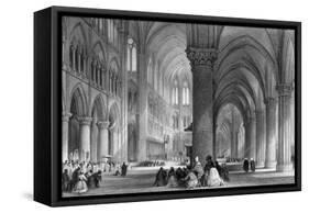 Paris, Notre Dame C1835-JH Le Keux-Framed Stretched Canvas