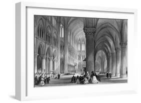 Paris, Notre Dame C1835-JH Le Keux-Framed Art Print