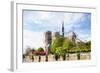 Paris Notre Dame II - In the Style of Oil Painting-Philippe Hugonnard-Framed Giclee Print