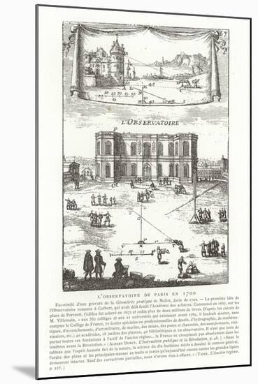 Paris Observatory in 1700-null-Mounted Giclee Print