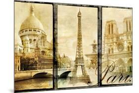 Paris - Old Photo-Album Series-Maugli-l-Mounted Art Print