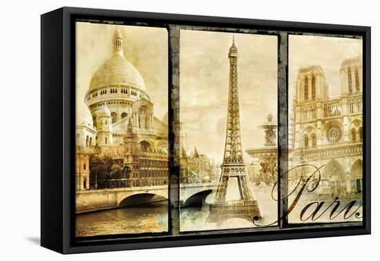 Paris - Old Photo-Album Series-Maugli-l-Framed Stretched Canvas