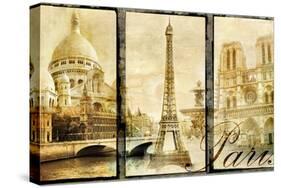 Paris - Old Photo-Album Series-Maugli-l-Stretched Canvas