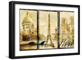 Paris - Old Photo-Album Series-Maugli-l-Framed Art Print