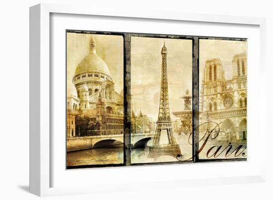 Paris - Old Photo-Album Series-Maugli-l-Framed Art Print