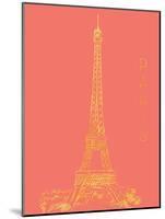 Paris on Coral-Nicholas Biscardi-Mounted Art Print