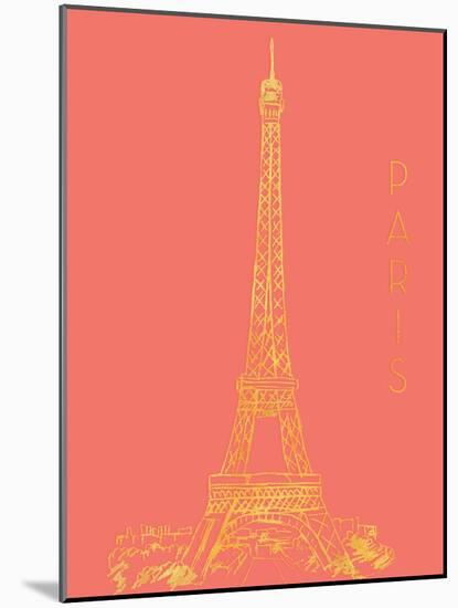 Paris on Coral-Nicholas Biscardi-Mounted Art Print