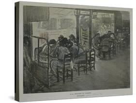 Paris on Terrace of Café-Théophile Alexandre Steinlen-Stretched Canvas