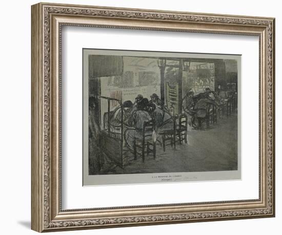 Paris on Terrace of Café-Théophile Alexandre Steinlen-Framed Giclee Print