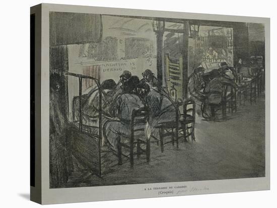 Paris on Terrace of Café-Théophile Alexandre Steinlen-Stretched Canvas