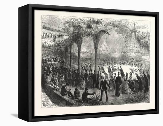 Paris on Wheels, the New Skating Rink in the Champs Elysees, France, 1876-null-Framed Stretched Canvas