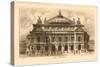 Paris Opera House Etching-null-Stretched Canvas