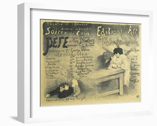 Paris Opera Programme, Including Works by August Strindberg, 1894-Félix Vallotton-Framed Giclee Print