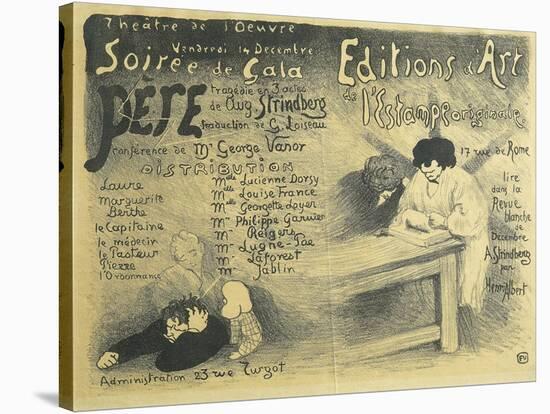 Paris Opera Programme, Including Works by August Strindberg, 1894-Félix Vallotton-Stretched Canvas