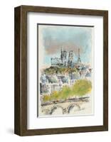 Paris, Panorama Sur Notre Dame-Urbain Huchet-Framed Collectable Print