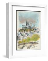 Paris, Panorama Sur Notre Dame-Urbain Huchet-Framed Collectable Print