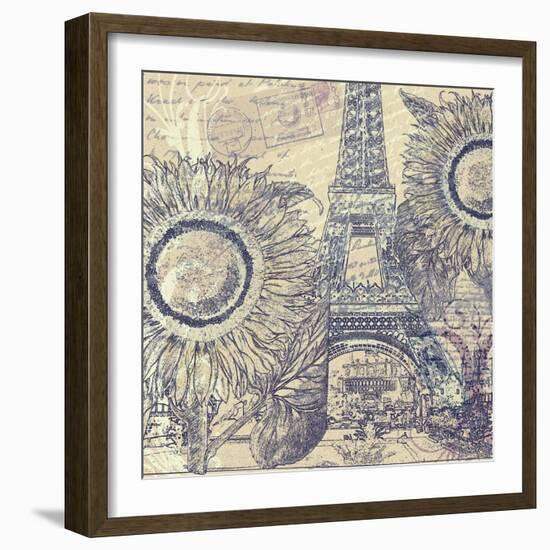 Paris Pastiche II-Mindy Sommers-Framed Giclee Print