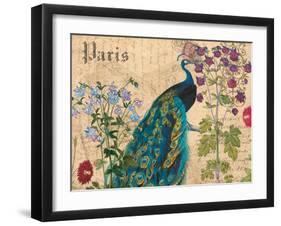 Paris Peacock Botanical 3-Elizabeth Jordan-Framed Art Print