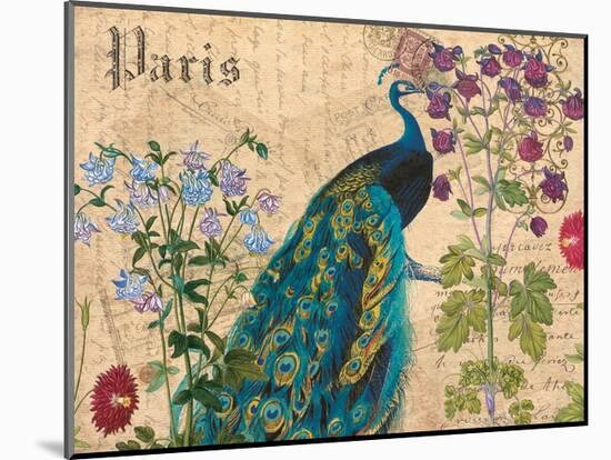 Paris Peacock Botanical 3-Elizabeth Jordan-Mounted Art Print