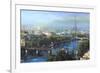 Paris Pedestrian Bridge-Mark Lague-Framed Art Print