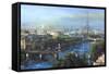 Paris Pedestrian Bridge-Mark Lague-Framed Stretched Canvas