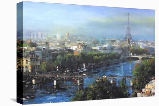 Paris Pedestrian Bridge-Mark Lague-Stretched Canvas